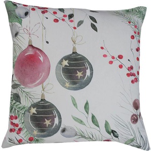 Kissenhülle HOSSNER - ART OF HOME DECO Lametta Kissenbezüge Gr. B/L: 50 cm x 50 cm, 1 St., Polyester, bunt (bunt, grün, rot) Kissenbezüge gemustert