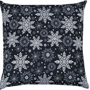 Kissenhülle HOSSNER - ART OF HOME DECO Silberstern Kissenbezüge Gr. B/L: 50 cm x 50 cm, 1 St., Polyester-Baumwolle, silberfarben (schwarz, silberfarben) Kissenbezüge gemustert