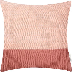 Kissenhülle Knitted Block Kissenbezüge Gr. B/L: 45 cm x 45 cm, 1 St., Baumwolle, orange Kissenbezüge gemustert aus weicher Strickqualität