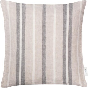 Kissenhülle Linen Kissenbezüge Gr. B/L: 40 cm x 40 cm, 1 St., Leinen, beige Kissenbezüge gemustert aus hochwertigem Leinen