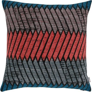 Kissenhülle NEUTEX FOR YOU Lasse Kissenbezüge Gr. B/L: 48 cm x 48 cm, 1 St., Polyester, bunt (blau koralle schwarz) Kissenbezüge gemustert ohne Füllung