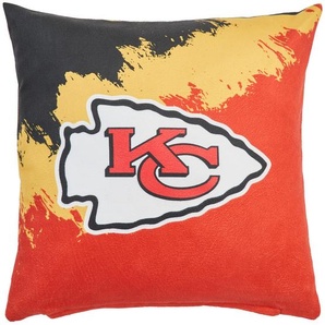 Kissenhülle NFL Kansas City Chiefs, Rot, Weiß, Textil, Ornament, 40x40 cm, bügelfrei, langlebig, Wohntextilien, Bezüge, Kissenbezüge