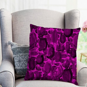 Kissenhülle QUEENCE Farley Kissenbezüge Gr. B/L: 40 cm x 40 cm, 1 St., Polyester, lila Kissenbezüge gemustert Muster