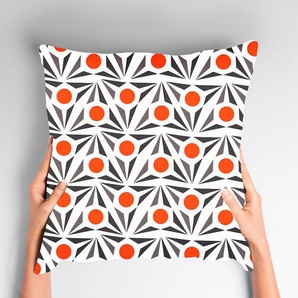 Kissenhülle QUEENCE Ilana Kissenbezüge Gr. B/L: 50 cm x 50 cm, 1 St., Polyester, rot Kissenbezüge gemustert Muster