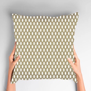 Kissenhülle QUEENCE Ilaria Kissenbezüge Gr. B/L: 50 cm x 50 cm, 1 St., Polyester, weiß Kissenbezüge gemustert Muster