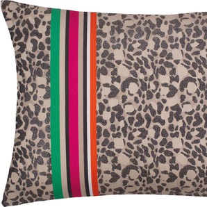 Kissenhülle Savage Kissenbezüge Gr. B/L: 40 cm x 60 cm, 1 St., Polyester-Baumwolle-Polyacryl, schwarz (schwarz, beige) Kissenbezüge in Leopardenoptik