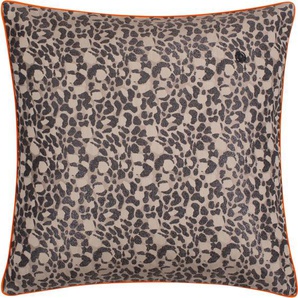 Kissenhülle Savage Kissenbezüge Gr. B/L: 50 cm x 50 cm, 1 St., Polyester-Baumwolle-Polyacryl, schwarz (schwarz, beige) Kissenbezüge in Leopardenoptik