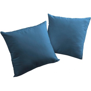 Kissenhülle WIRTH Umea Kissenbezüge Gr. B/L: 40 cm x 60 cm, 2 St., Polyester, blau (dunkelblau) Kissenbezüge uni