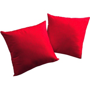 Kissenhülle WIRTH Westport Kissenbezüge Gr. B/L: 40 cm x 40 cm, 2 St., Polyester, rot Kissenbezüge gemustert