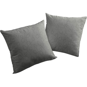 Kissenhülle WIRTH Westport Kissenbezüge Gr. B/L: 50 cm x 50 cm, 2 St., Polyester, grau (dunkelgrau) Kissenbezüge gemustert
