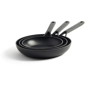 Kitchenaid Pfannenset Classic Forged Aluminium, Schwarz, Metall, Kunststoff, 3-teilig, 0 L, rund, PFAS-frei, Kochen, Pfannen, Pfannensets