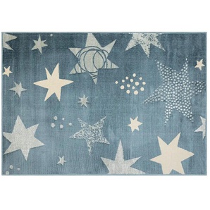 KJUT Webteppich  Star ¦ blau ¦ Synthetische Fasern ¦ Maße (cm): B: 133