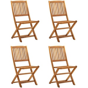 Klappbare Gartenstühle 4 Stk. Massivholz Akazie