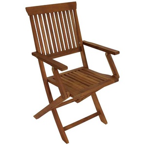 Klappbare Outdoor Stühle aus Akazie Massivholz Armlehnen (4er Set)