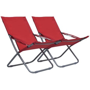 vidaXL Klappbare Strandstühle 2 Stk. Stoff Rot