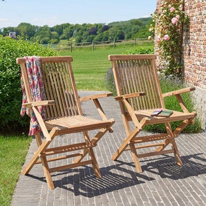 Klappbarer Gartensessel Teakholz ( 2er Set)
