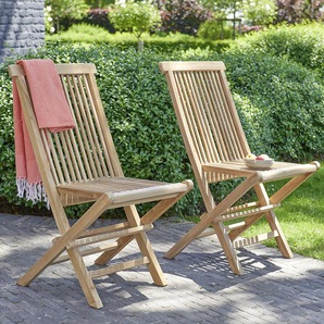Klappbarer Gartenstuhl Teakholz ( 2er Set)