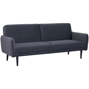 Klappbares Schlafsofa Daria 3-Sitzer, Velours, Schiefergrau