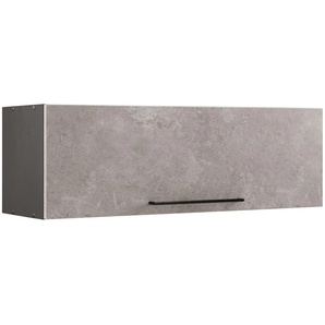Klapphängeschrank HELD MÖBEL Tulsa Schränke Gr. B/H/T: 100 cm x 33 cm x 34 cm, grau (betonfarben hell) Hängeschränke 100 cm breit, mit 1 Klappe, schwarzer Metallgriff, MDF Front