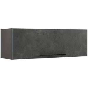 Klapphängeschrank HELD MÖBEL Tulsa Schränke Gr. B/H/T: 100 cm x 33 cm x 34 cm, grau (betonfarben dunkel) Hängeschränke 100 cm breit, mit 1 Klappe, schwarzer Metallgriff, MDF Front