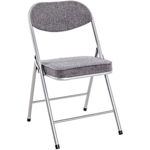 Klappsessel, Grau, Alu, Metall, Textil, Rundrohr, 47x79x53 cm, Esszimmer, Stühle, Klappstühle