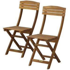 Klappstuhl 2er-Set | holzfarben |