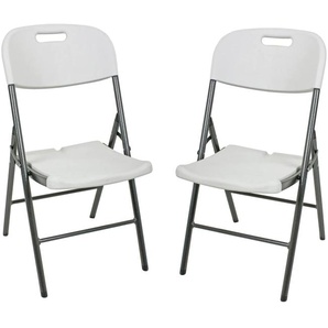 Klappstuhl GARDEN PLEASURE MUFARO Stühle Gr. B/H/T: 46 cm x 87 cm x 54 cm, 2 St., Stahl, weiß (weiß, grau) Klappstühle