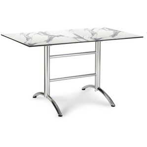 Klapptisch Firenze 130x80cm eckig silber/Marmor