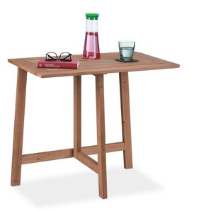 Klapptisch, Holz, Terrassentisch rechteckig, Outdoor, Balkon & Garten, Wandklapptisch, hbt: 73x80x50 cm, braun - Relaxdays
