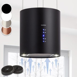 Klarstein - Barett Inselabzugshaube Ø35cm Umluft 558 m³/h led Aktivkohlefilter