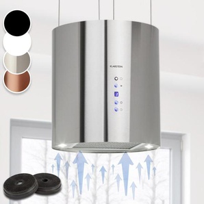 Klarstein - Barett Inselabzugshaube Ø35cm Umluft 558 m³/h led Aktivkohlefilter