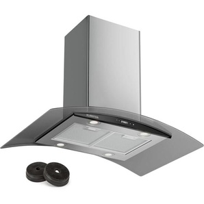 Klarstein - Dunstabzugshaube 90cm, Abluft Dunstabzugshaube mit Spülmaschinenfestem Filter, LED-Beleuchtung & Touch Controls, Leise Abzugshaube mit