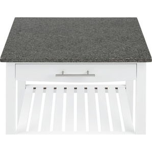 Klarstein Servierwagen, Küchenregal für Obst und Gemüse, Trolley auf Rädern, Rollwagen mit Arbeitsplatte, Bücher- und Barwagen, Küchenwagen, Regal Schmal, Regal für die Küche, Küchenwagen auf Rollen ST2-Tennessee-Weiß