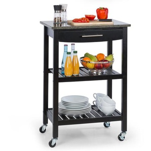 Klarstein - Servierwagen, Küchenregal für Obst und Gemüse, Trolley auf Rädern, Rollwagen mit Arbeitsplatte, Bücher- und Barwagen, Küchenwagen, Regal