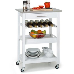 Klarstein - Servierwagen, Küchenregal für Obst und Gemüse, Trolley auf Rädern, Rollwagen mit Arbeitsplatte, Bücher- und Barwagen, Küchenwagen, Regal