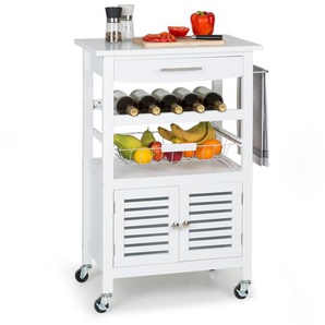 Klarstein - Servierwagen, Küchenregal für Obst und Gemüse, Trolley auf Rädern, Rollwagen mit Arbeitsplatte, Bücher- und Barwagen, Küchenwagen, Regal
