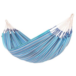 Klassische Doppel-Hängematte Modesta Azure, aus Bio Baumwolle, von La Siesta