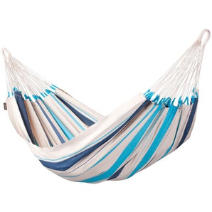 Klassische Einzel-Hängematte, Caribeña Aqua Blue, aus Baumwolle, von La Siesta