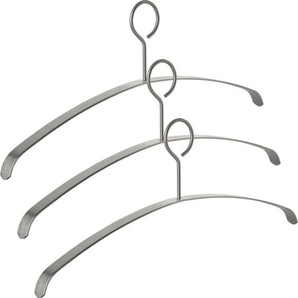 Kleiderbügel echt Edelstahl 455 x 20 x 185 mm mit geschlossener Öse, 3 Stück