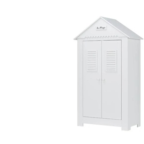 Kleiderschrank 2-türig - weiß - Materialmix - 54,5 cm - 184 cm - cm 54,5 | Möbel Kraft