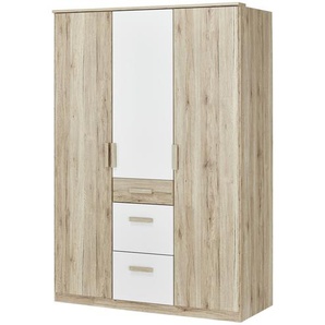 Kleiderschrank, 3-türig  Caja ¦ holzfarben ¦ Maße (cm): B: 135 H: 199 T: 58