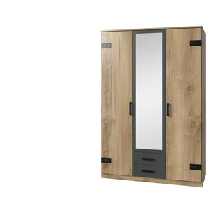 Kleiderschrank  3-türig  Louis ¦ holzfarben ¦ Maße (cm): B: 135 H: 198 T: 58.0