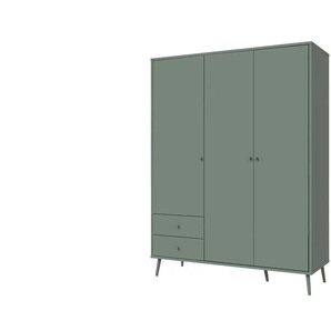 Kleiderschrank 3-türig  Salbeigrün  mit Einlegeböden Hemsby ¦ grün ¦ Maße (cm): B: 154,2 H: 201,7 T: 52.2