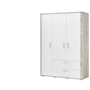 Kleiderschrank 3-türig - weiß - Materialmix - 138 cm - 189 cm - cm 51,0 | Möbel Kraft