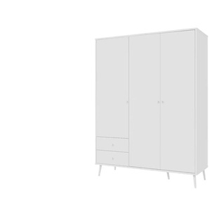 Kleiderschrank 3-türig  Weiß  mit Einlegeböden Hemsby ¦ weiß ¦ Maße (cm): B: 154,2 H: 201,7 T: 52.2