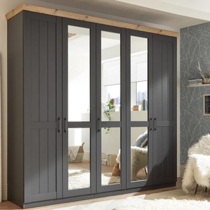 Kleiderschrank Bern, graphit, Artisan Eiche, 256 x 226 cm