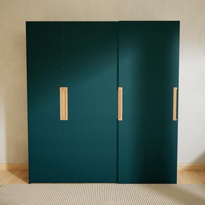 Kleiderschrank Blaugrün - Individueller Designer-Kleiderschrank - 214 x 232 x 65 cm, Selbst Designen, Böden/hohe Schublade/Kleiderstange