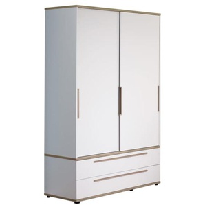 Kleiderschrank Carlo, kreideweiß/Fichte-Vintage-Nachbildung, 124 x 207 cm
