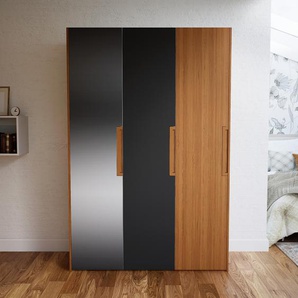 Kleiderschrank Eiche - Individueller Designer-Kleiderschrank - 154 x 232 x 62 cm, Selbst Designen, Böden/Schublade Glasfront/Kleiderlift