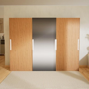 Kleiderschrank Eiche - Individueller Designer-Kleiderschrank - 304 x 232 x 65 cm, Selbst Designen, Böden/hohe Schublade/Schublade Glasfront/kompakt Schublade/Kleiderlift